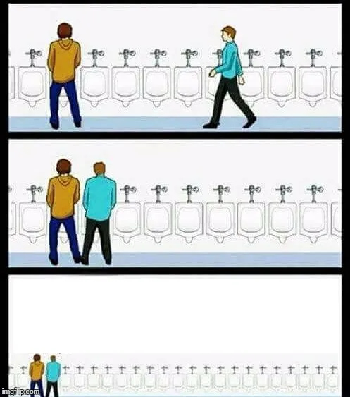 High Quality Urinal Guy (More text room) Blank Meme Template