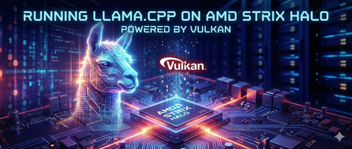Running llama.cpp (compiled from source) on AMD Strix Halo 395